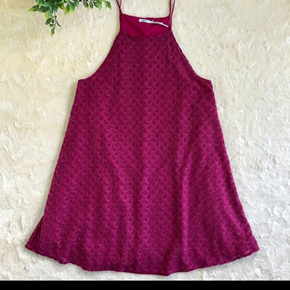 Maroon Flame Halter Dress - Picture 2 of 4